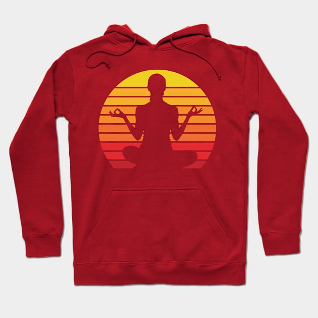 Retro Sun - meditation - bright Hoodie by ShirzAndMore